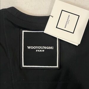 Wooyoungmi Black Tee with Logo Patch BACK BRAND NEW TAGS SHORT SLEEVE CREW